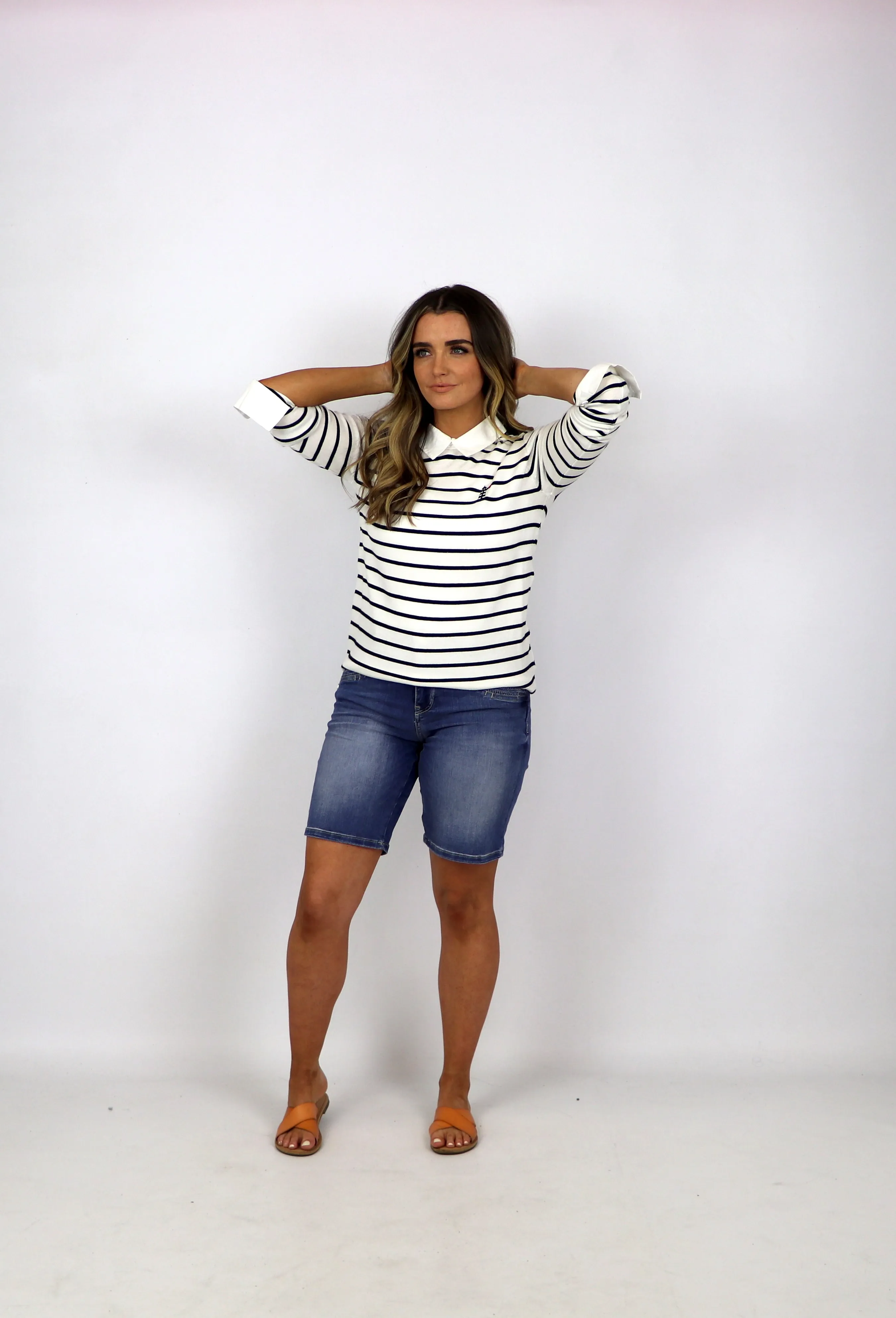 Molly Bracken Nautical Collar Top