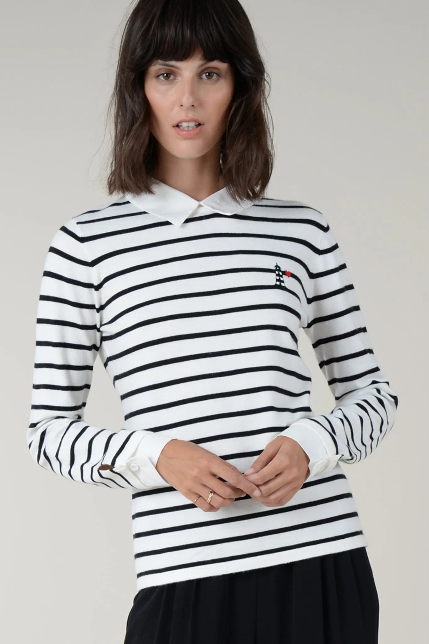 Molly Bracken Nautical Collar Top