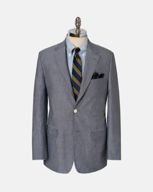NAVY COTTON CHAMBRAY SPORT COAT
