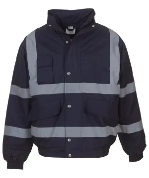 Navy - Hi-vis classic bomber jacket (HVP211)