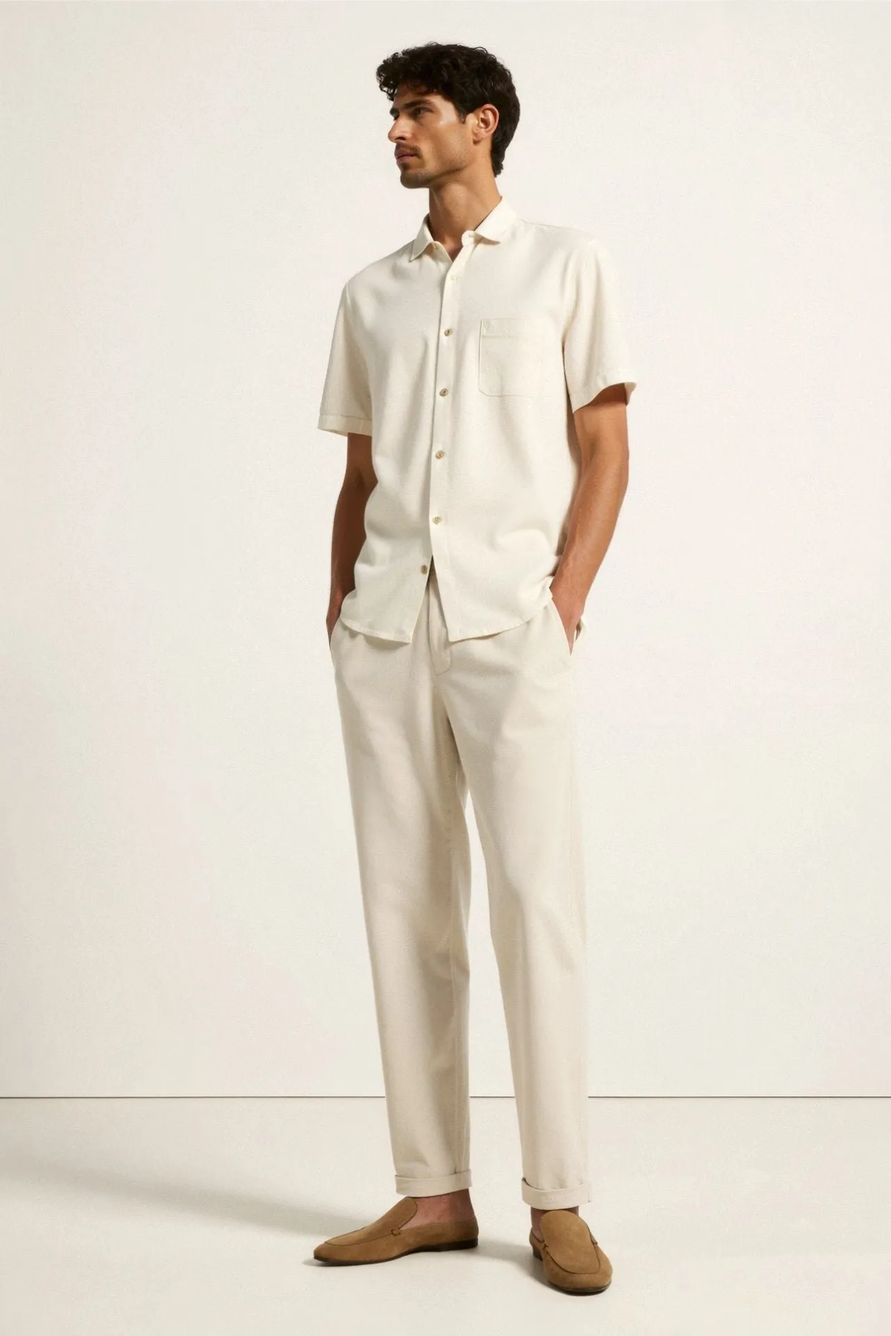 NOBA Regular Fit Linen Loose Pants
