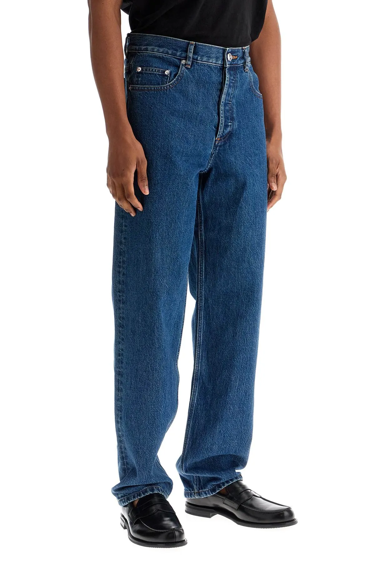 organic cotton indigo blue wide leg jeans COHTD M09156 IAL WASHED INDIGO