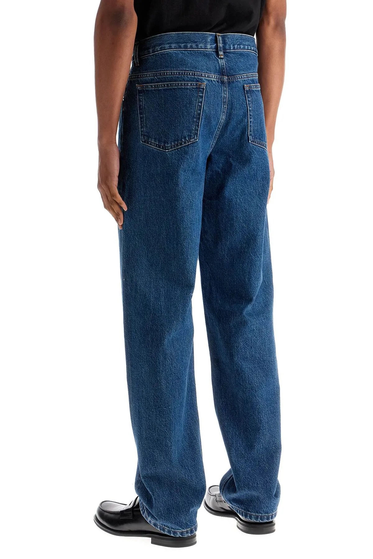 organic cotton indigo blue wide leg jeans COHTD M09156 IAL WASHED INDIGO