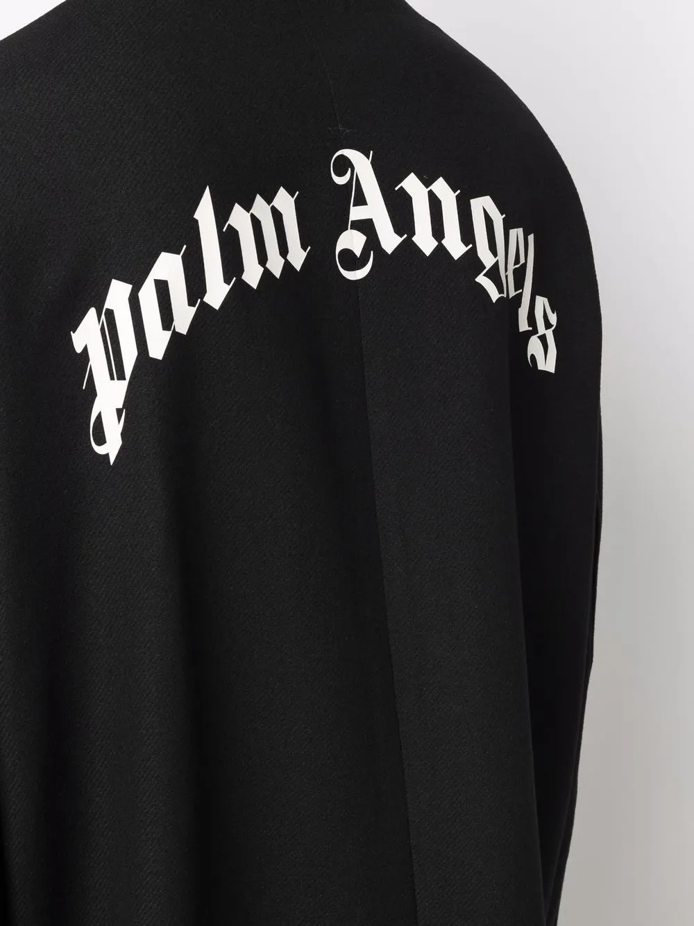 PALM ANGELS Curved Logo Classic Coat Black