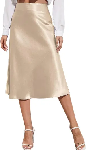 Plus Size Skirt Women Elastic High Waist Boho Maxi Skirt Casual Drawstring A Line Long Skirt
