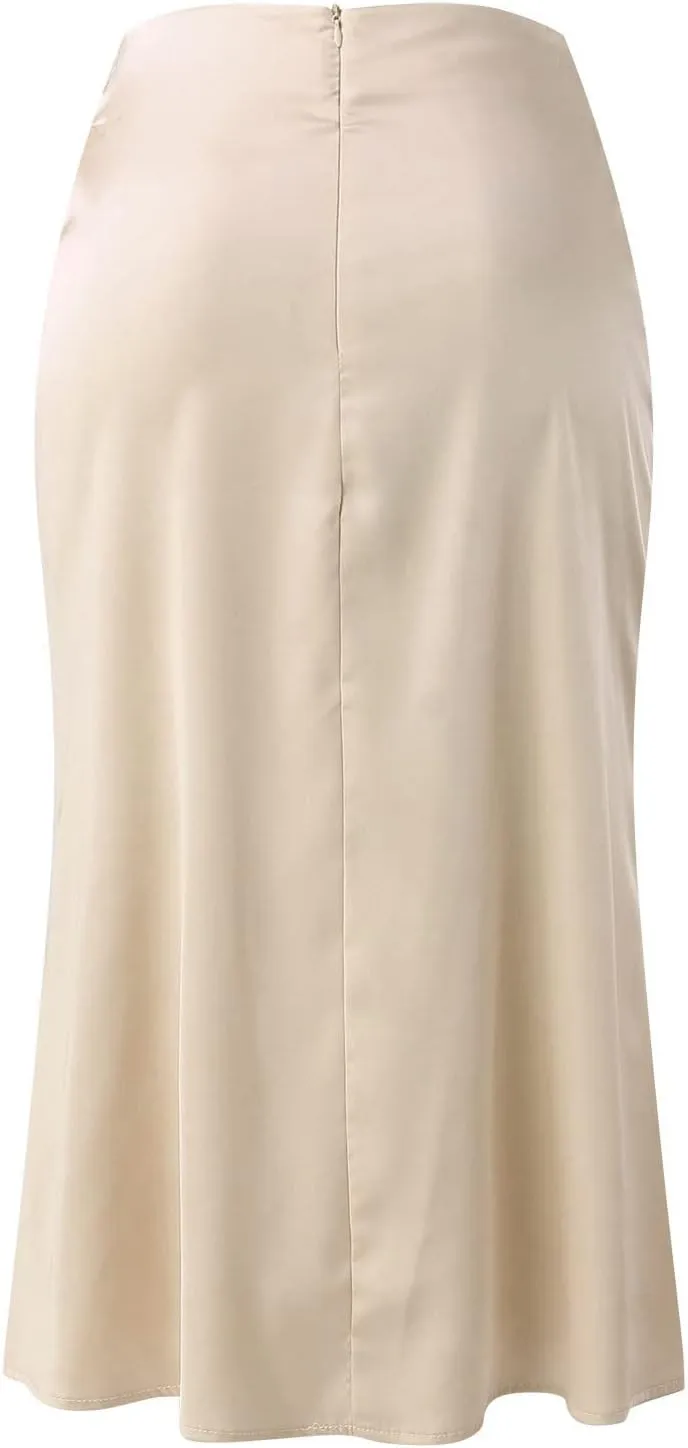Plus Size Skirt Women Elastic High Waist Boho Maxi Skirt Casual Drawstring A Line Long Skirt