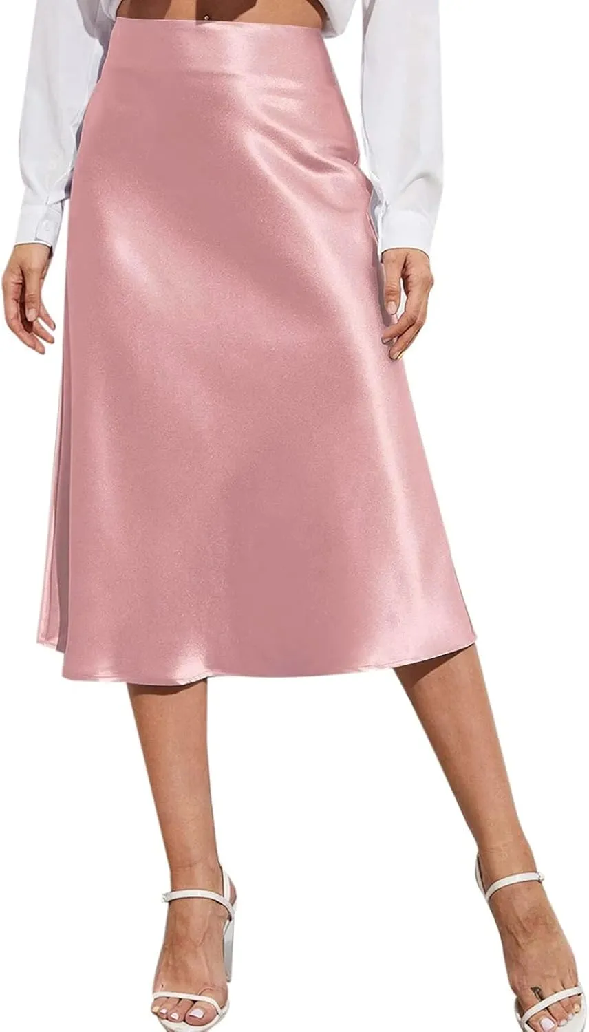 Plus Size Skirt Women Elastic High Waist Boho Maxi Skirt Casual Drawstring A Line Long Skirt
