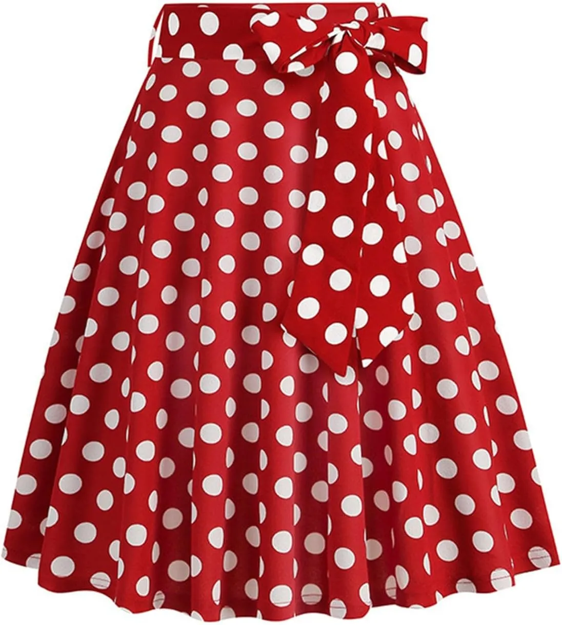 Polka Dot Flare Skirts for Women High Waist Cute A Line Mini Skirt Pleated Swing Half Dress Ladies Vintage Skirts