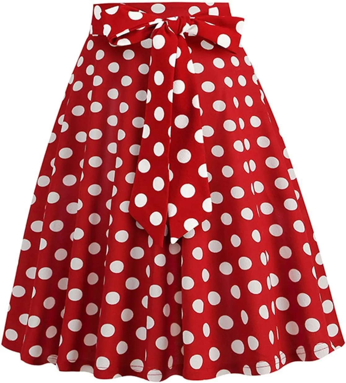 Polka Dot Flare Skirts for Women High Waist Cute A Line Mini Skirt Pleated Swing Half Dress Ladies Vintage Skirts