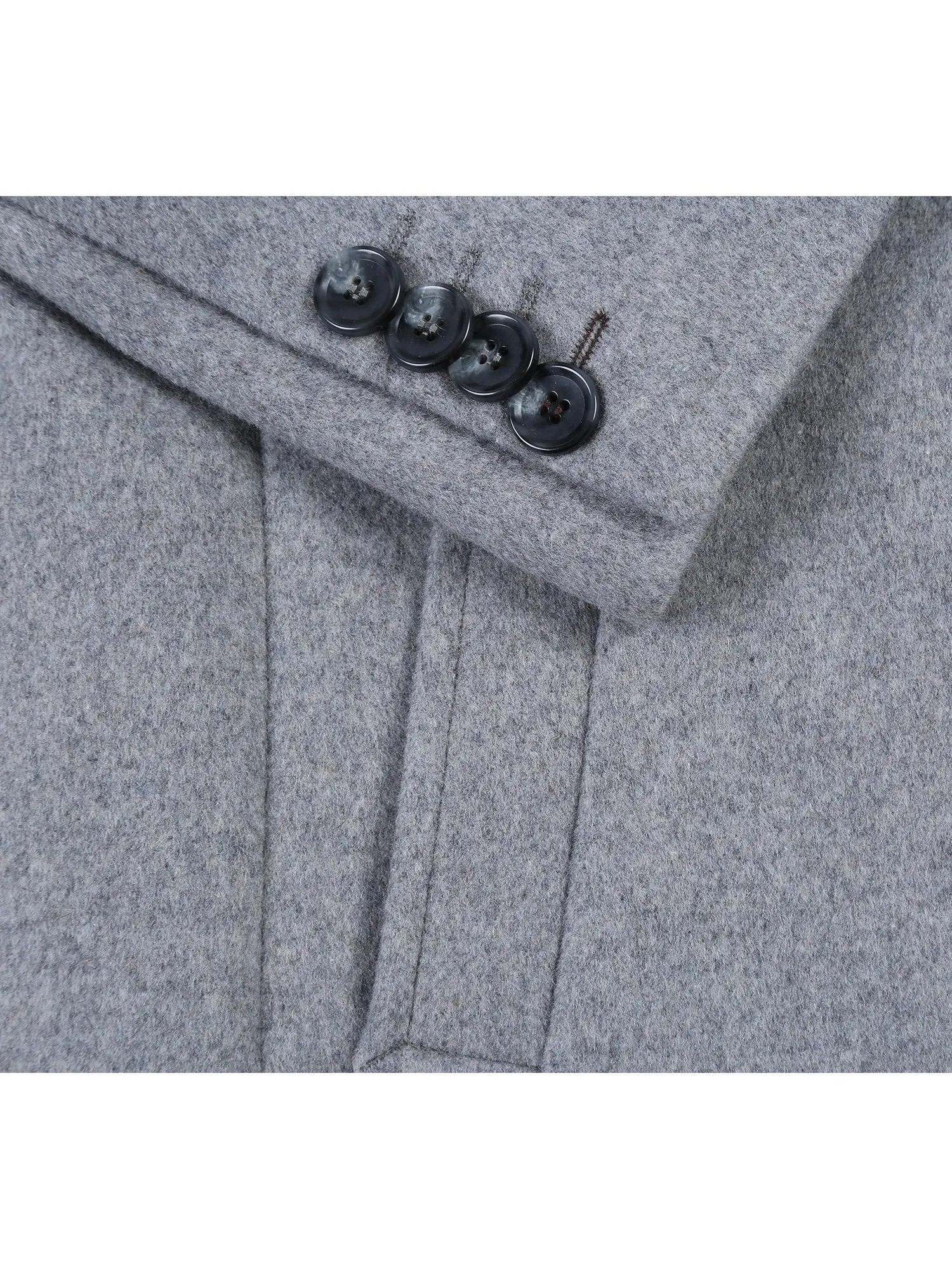 Raphael Wool Blend Breasted Light Grey Top Coat