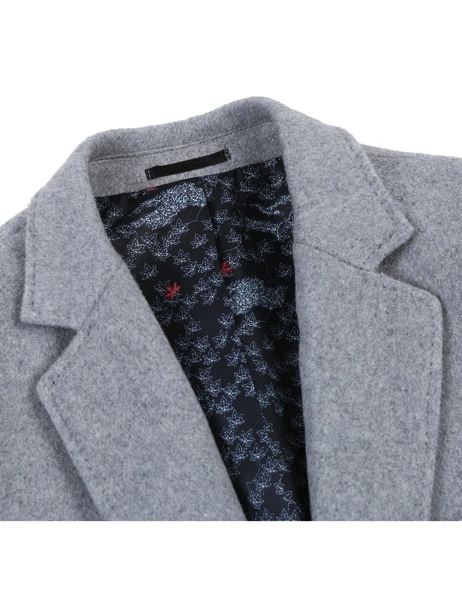 Raphael Wool Blend Breasted Light Grey Top Coat