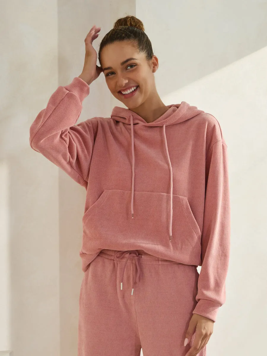 Relaxed Corduroy Pullover Hoodie