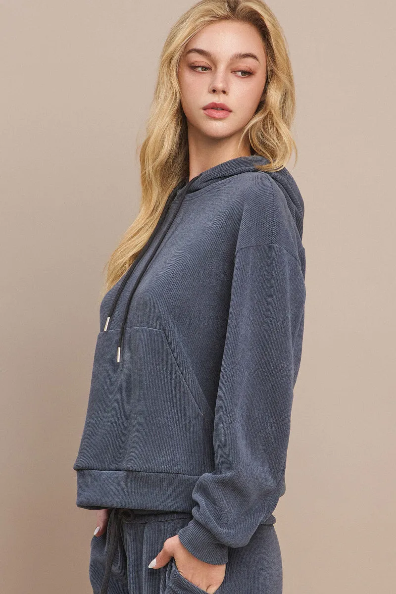 Relaxed Corduroy Pullover Hoodie