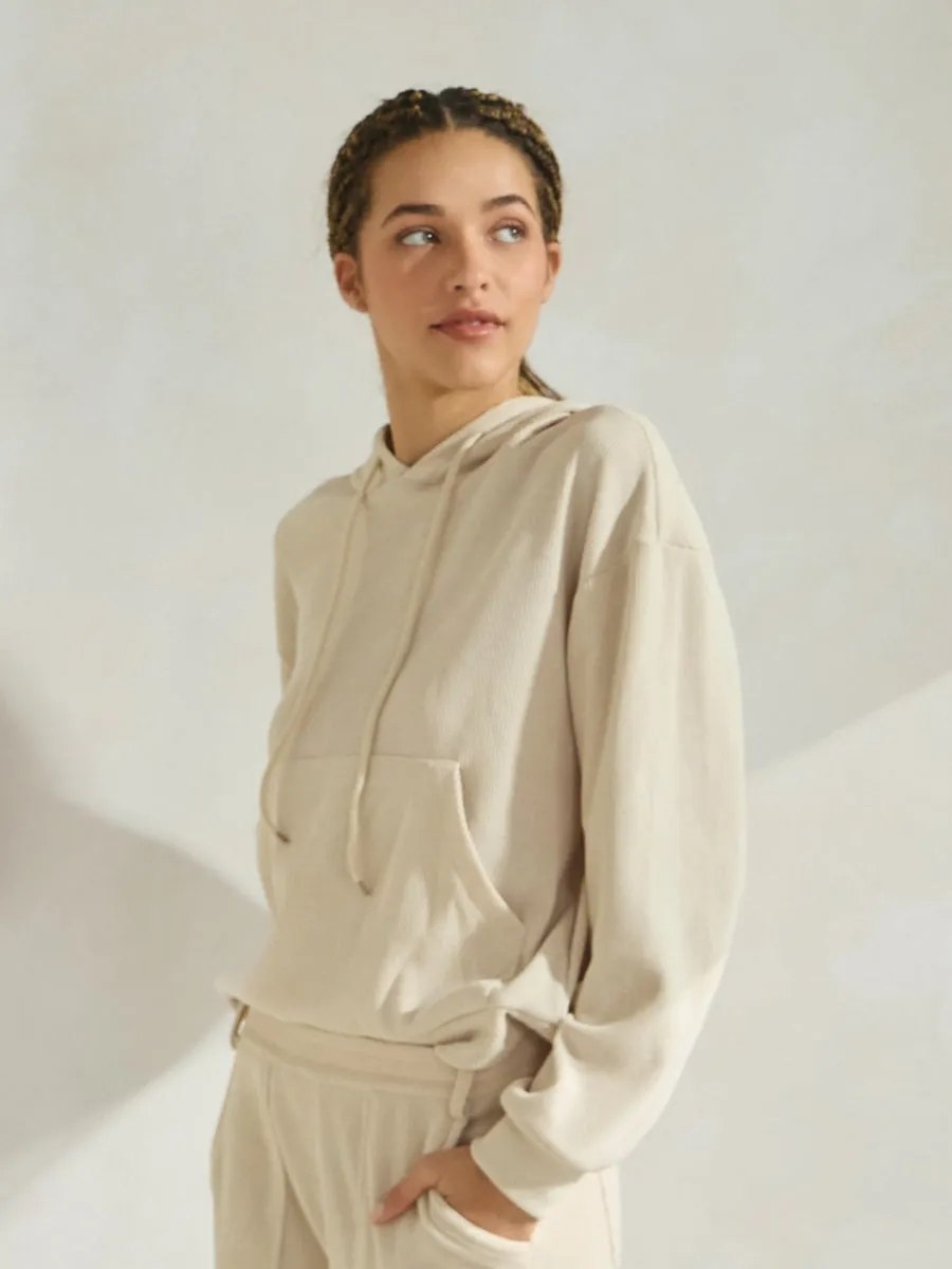 Relaxed Corduroy Pullover Hoodie