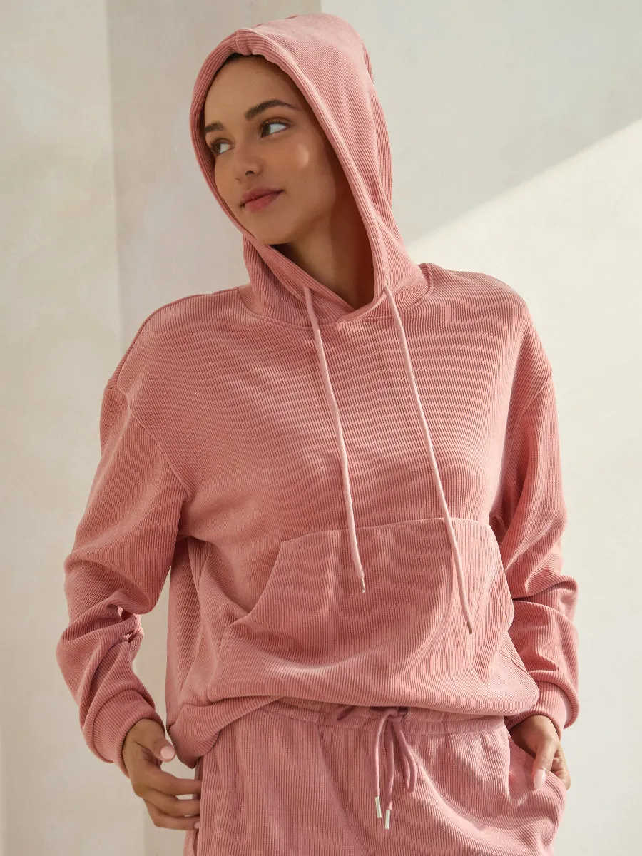 Relaxed Corduroy Pullover Hoodie