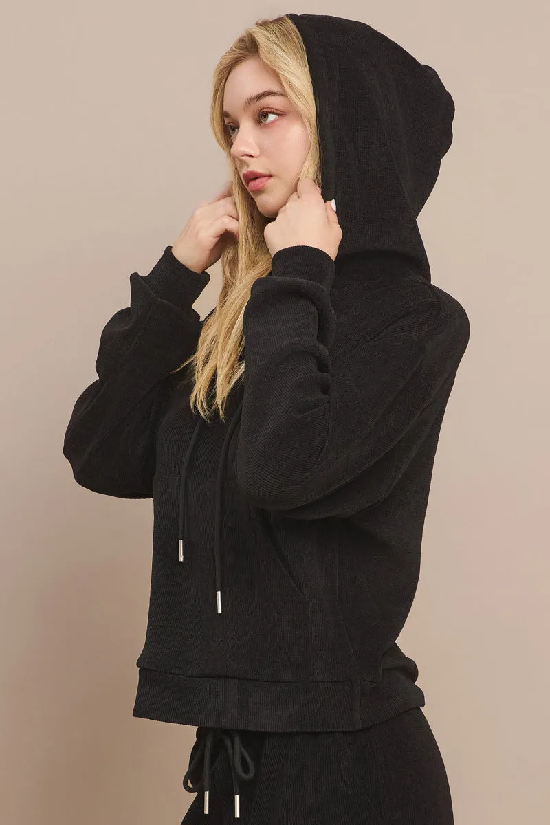 Relaxed Corduroy Pullover Hoodie