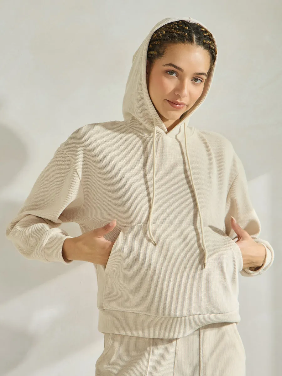 Relaxed Corduroy Pullover Hoodie