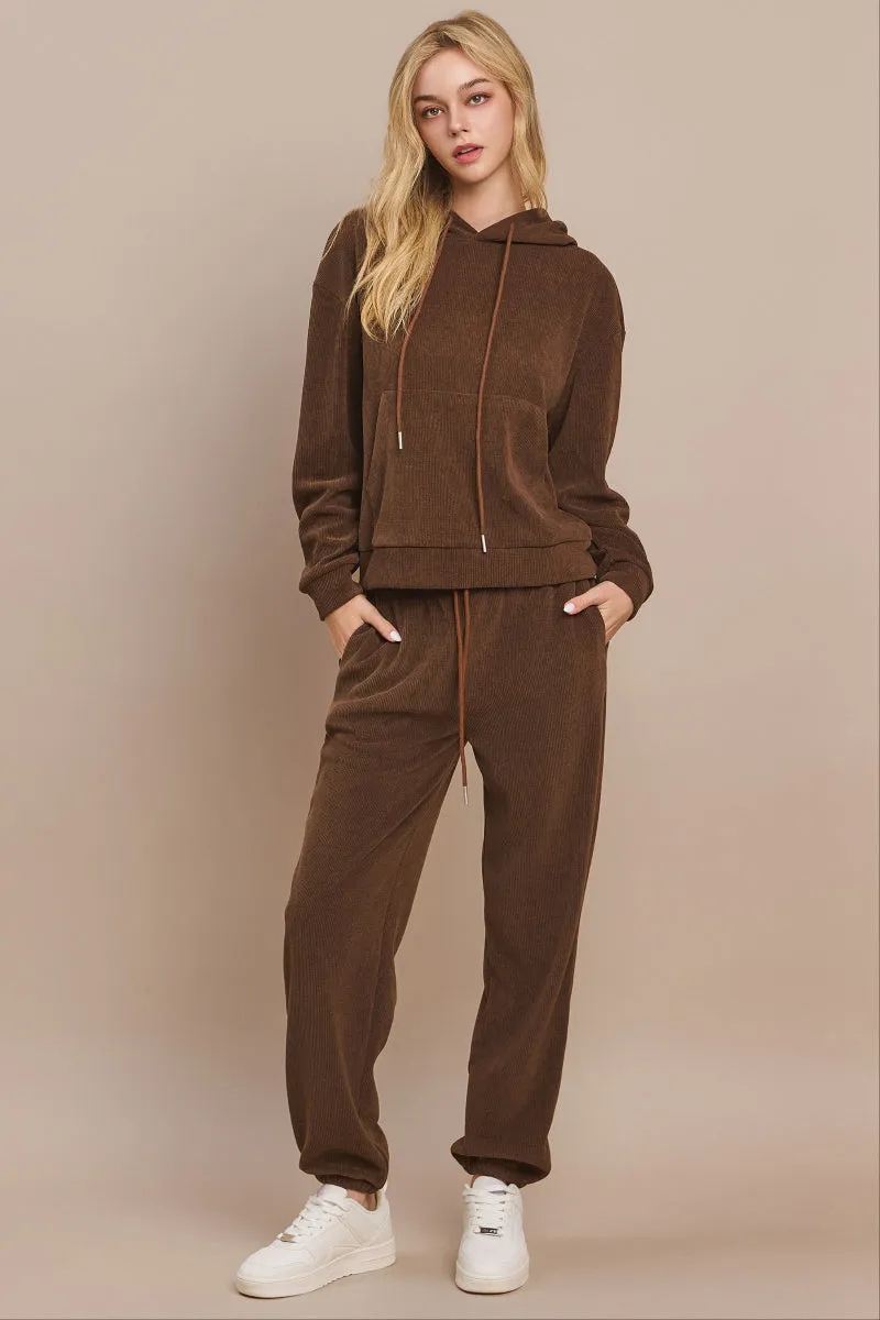 Relaxed Corduroy Pullover Hoodie