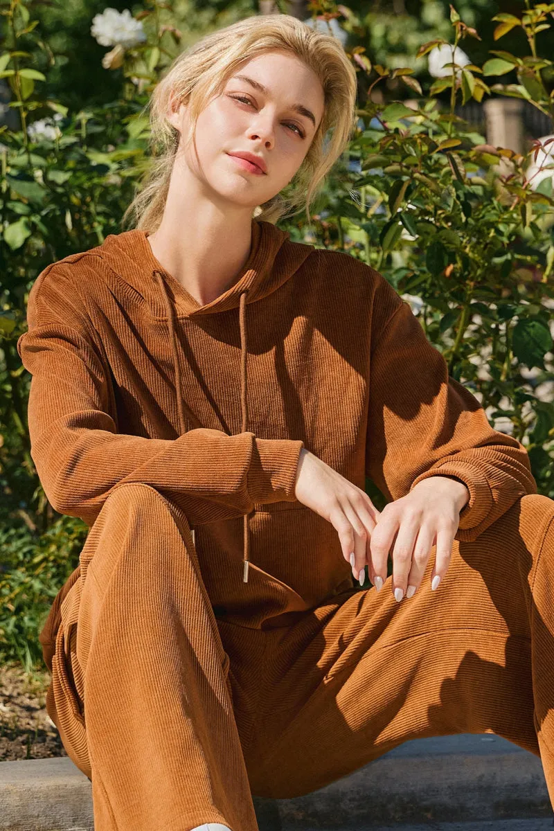 Relaxed Corduroy Pullover Hoodie