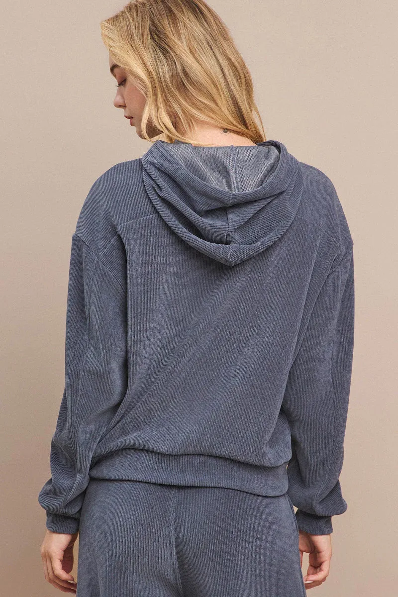 Relaxed Corduroy Pullover Hoodie
