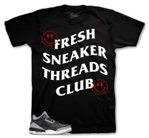 Retro 3 Black Cement Fresh Club Shirt
