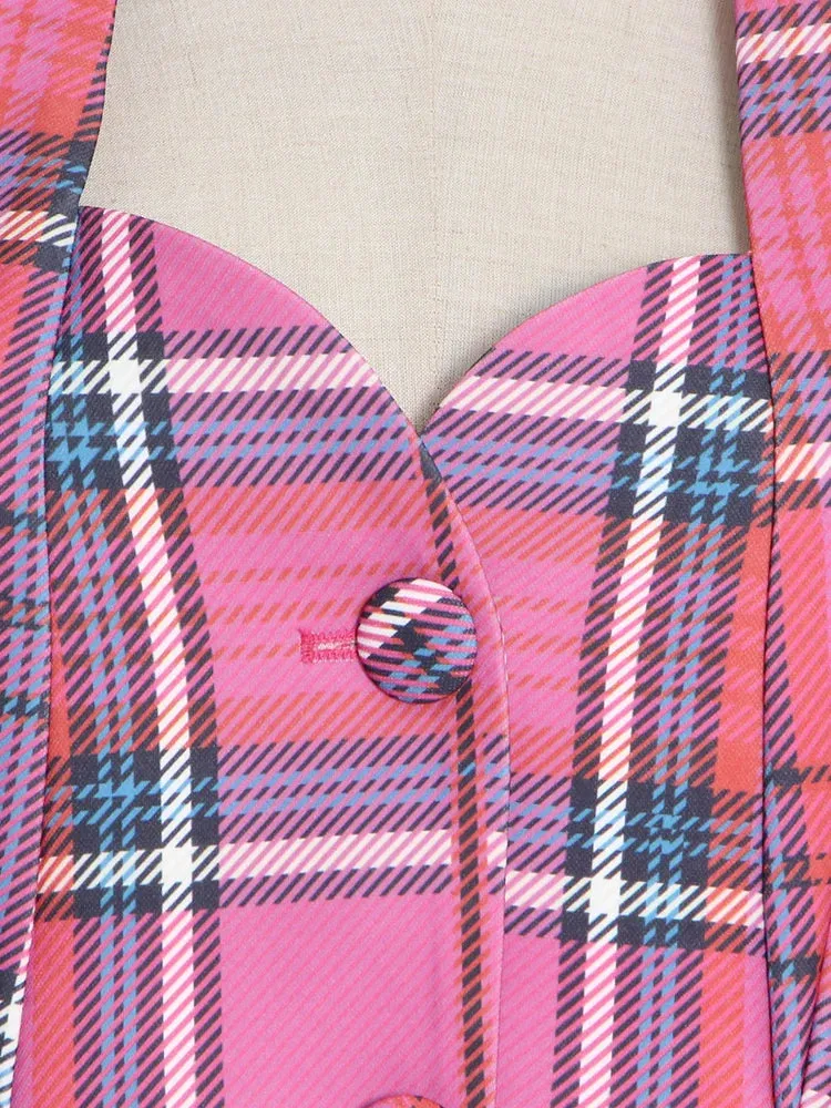 Rose Plaid Blazer