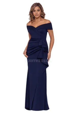 Sheath Sweetheart Neck Long Off Shoulder Side Ruffle formal dresses Bridesmaid Dresses evening gown Prom Dress