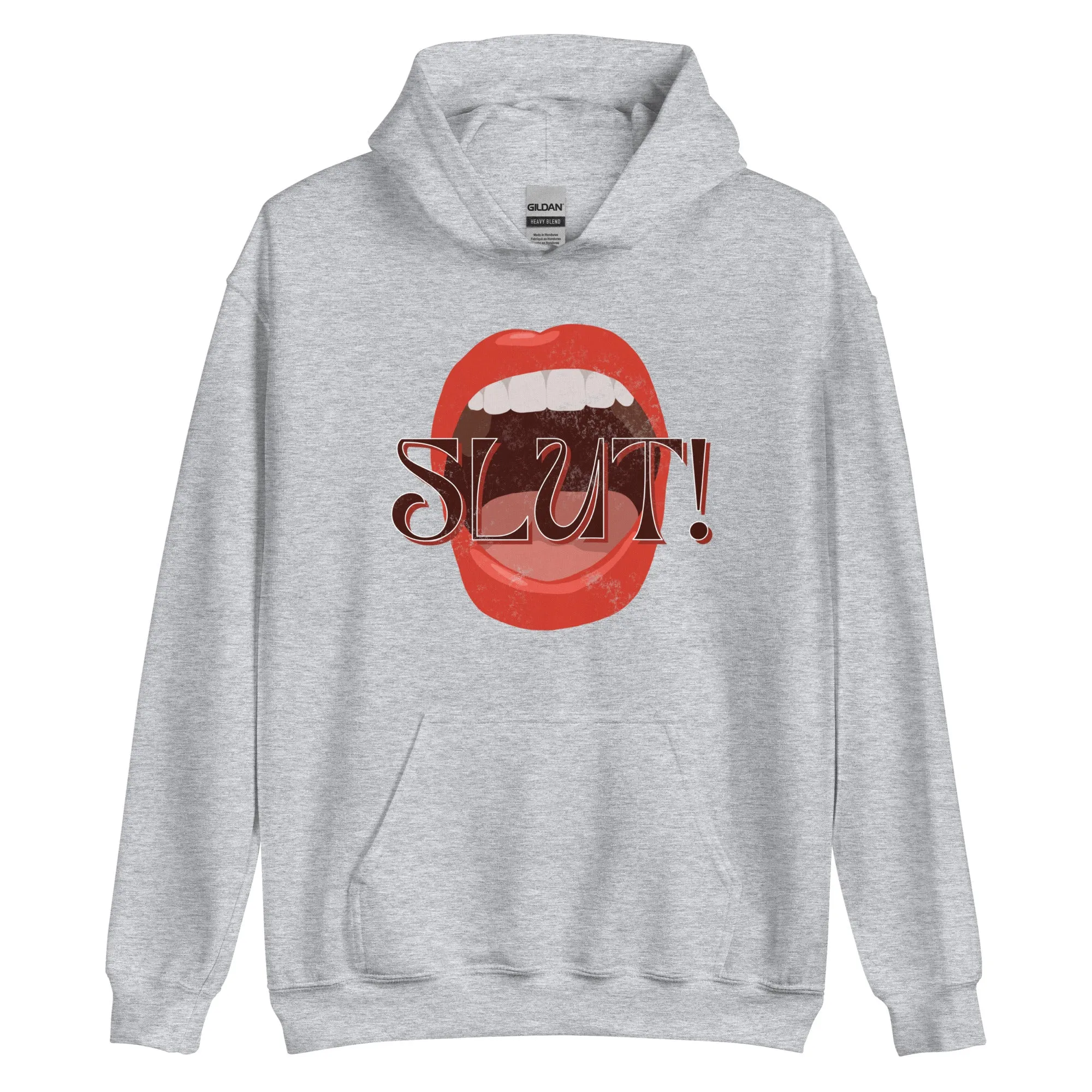 SLUT! Faded Mouth Hoodie