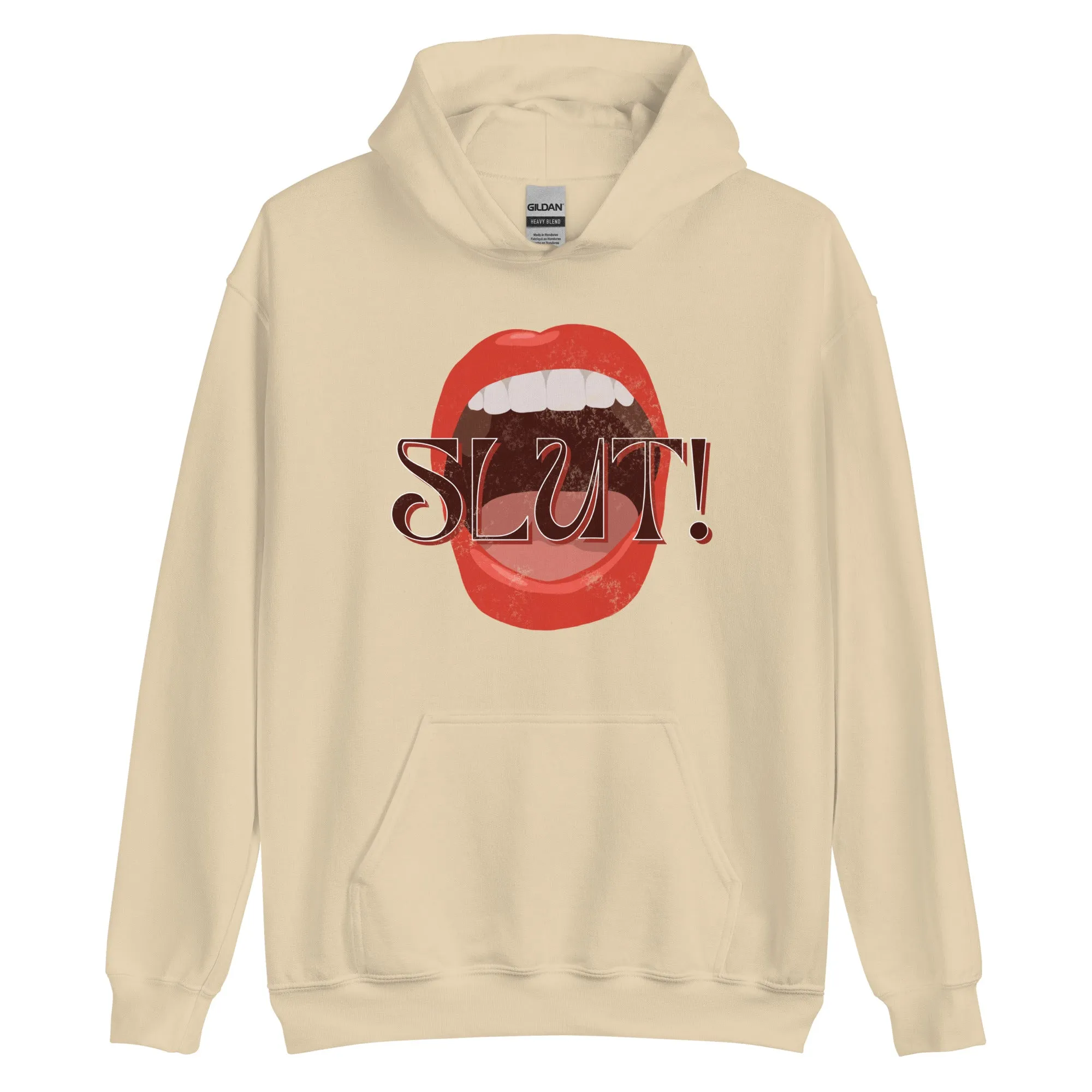 SLUT! Faded Mouth Hoodie