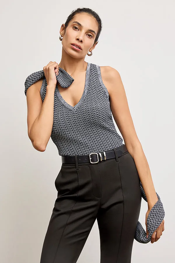 Sonny Day-to-Night Tank - Mini Chevron Knit :: Black/White