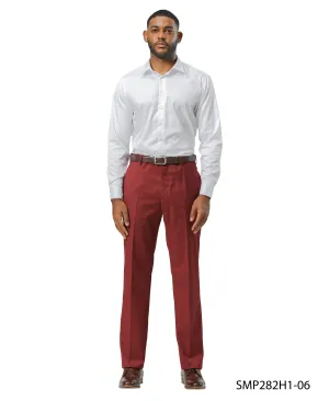Stacy Adams Solid Dress Pants – Classic Burgundy Elegance | D&K Menswear