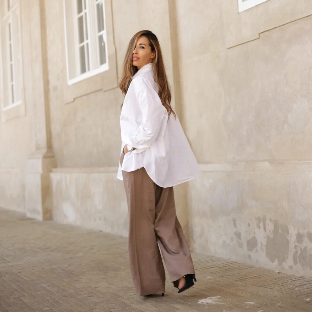Tara linen pants (RW) / 100020 - Taupe (visione)