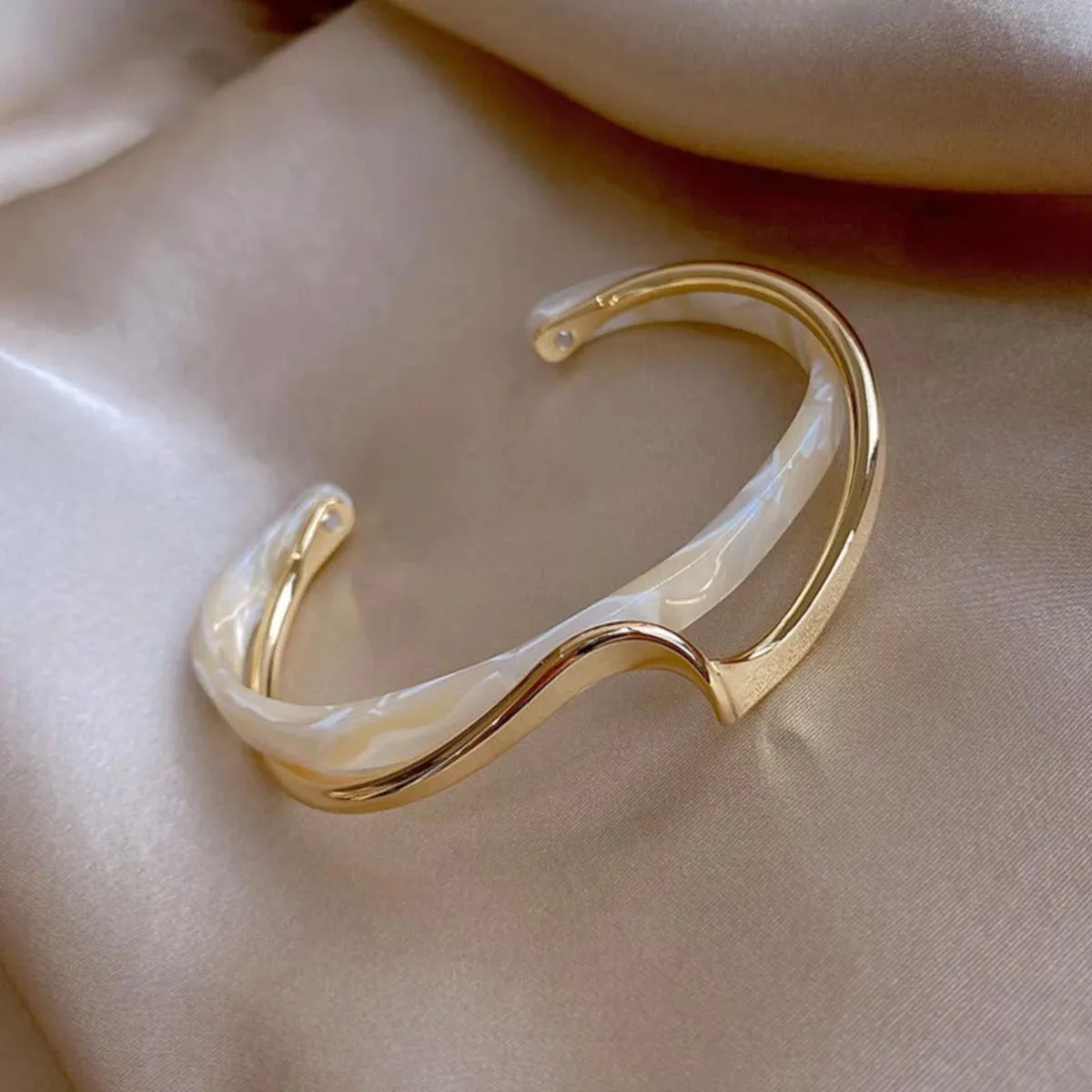 Titanium Steel Gold Plated Bracelet for Women  Hypoallergenic Simple Bangle, Zircon Accents (Daily Wear & Gifts)