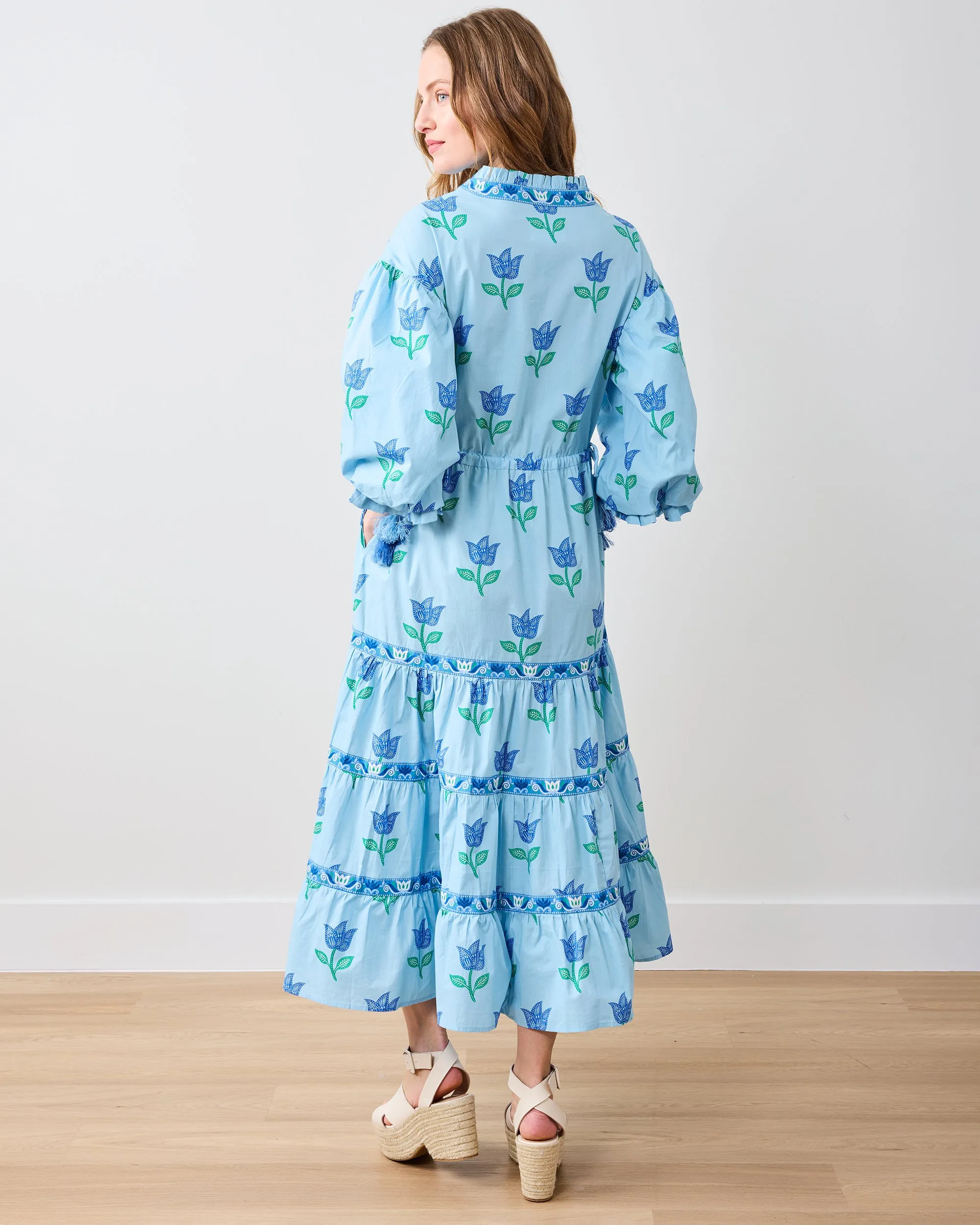 Tulip Bloom - Coconut Caf Dress - Oasis Sky