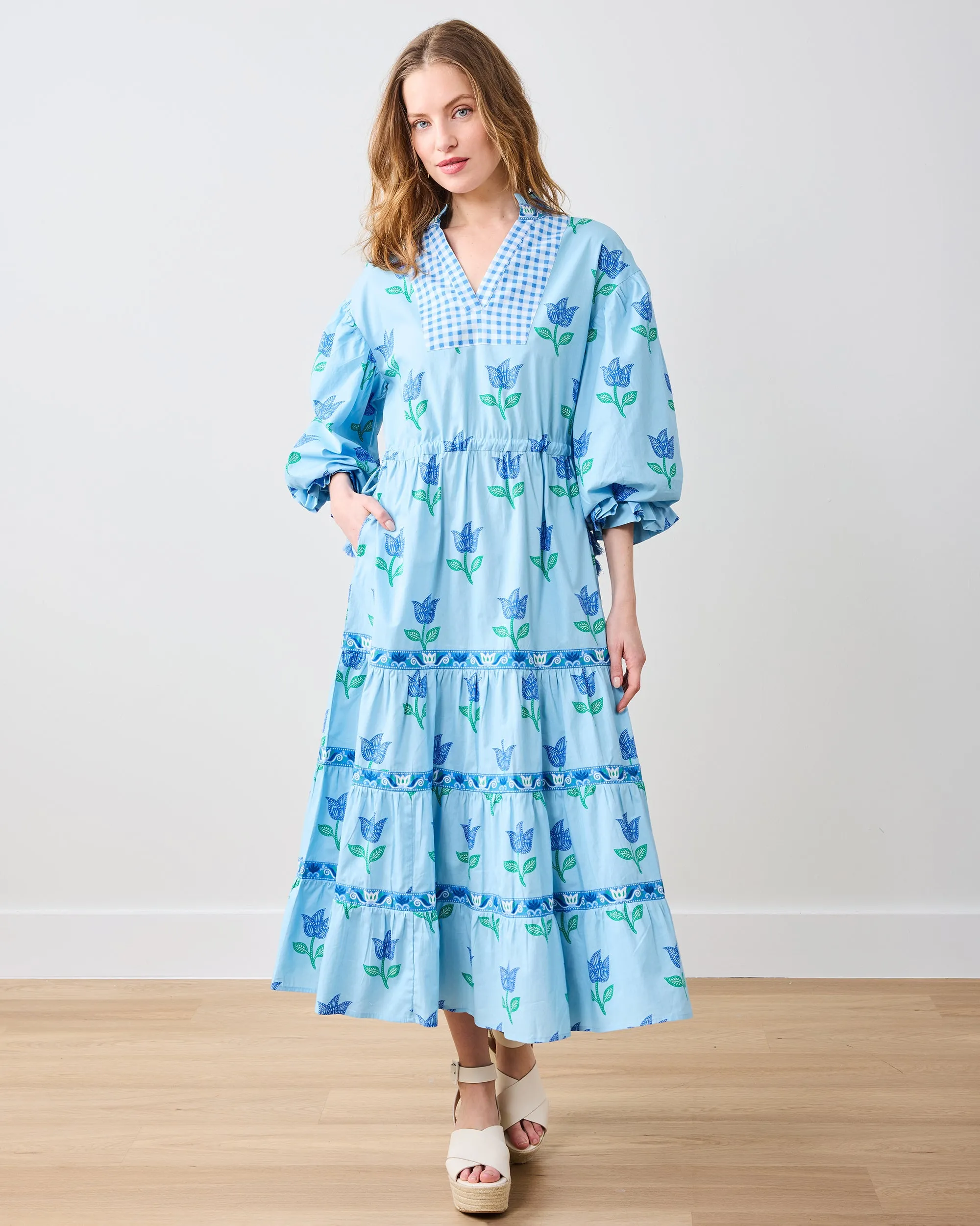 Tulip Bloom - Coconut Caf Dress - Oasis Sky
