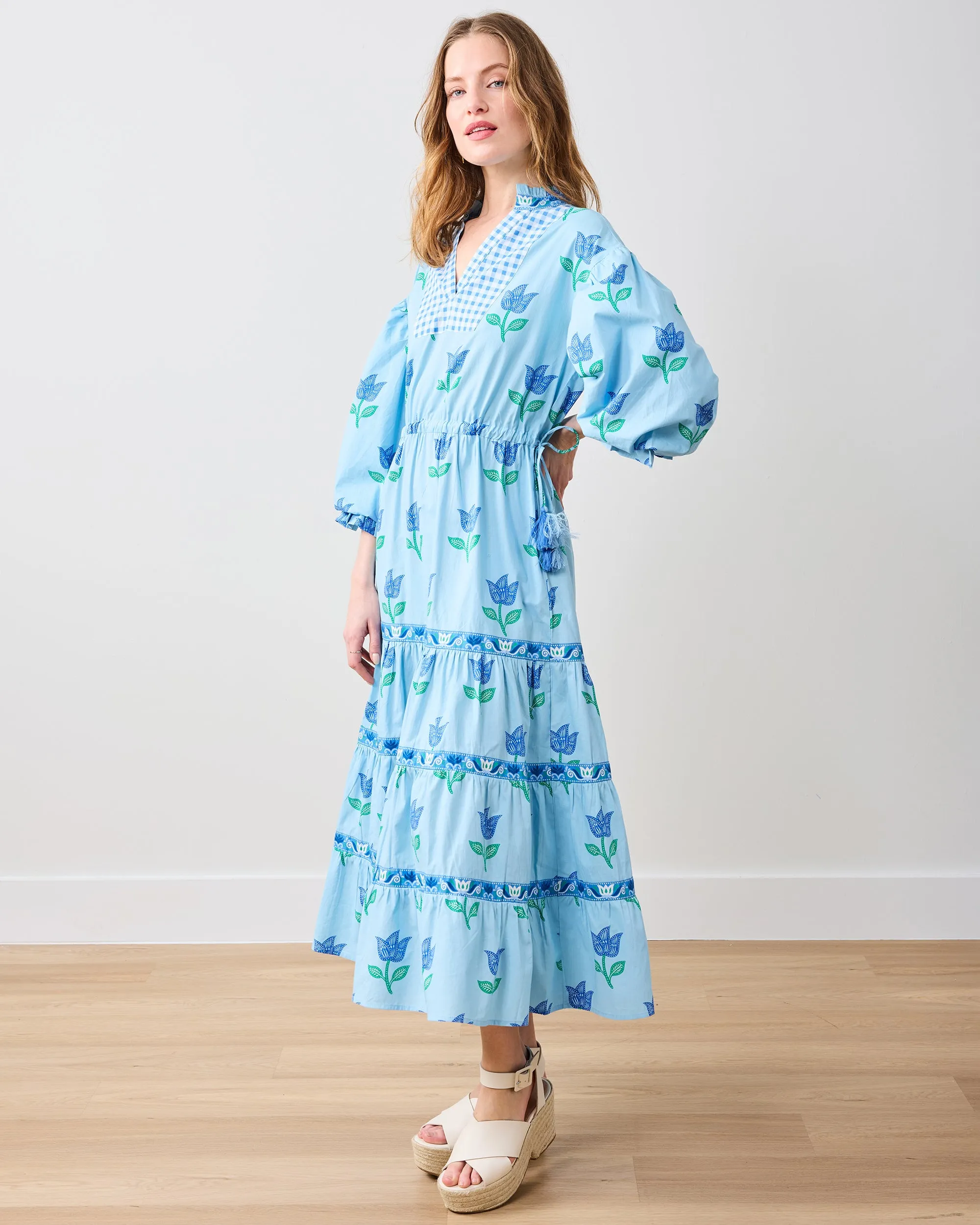 Tulip Bloom - Coconut Caf Dress - Oasis Sky