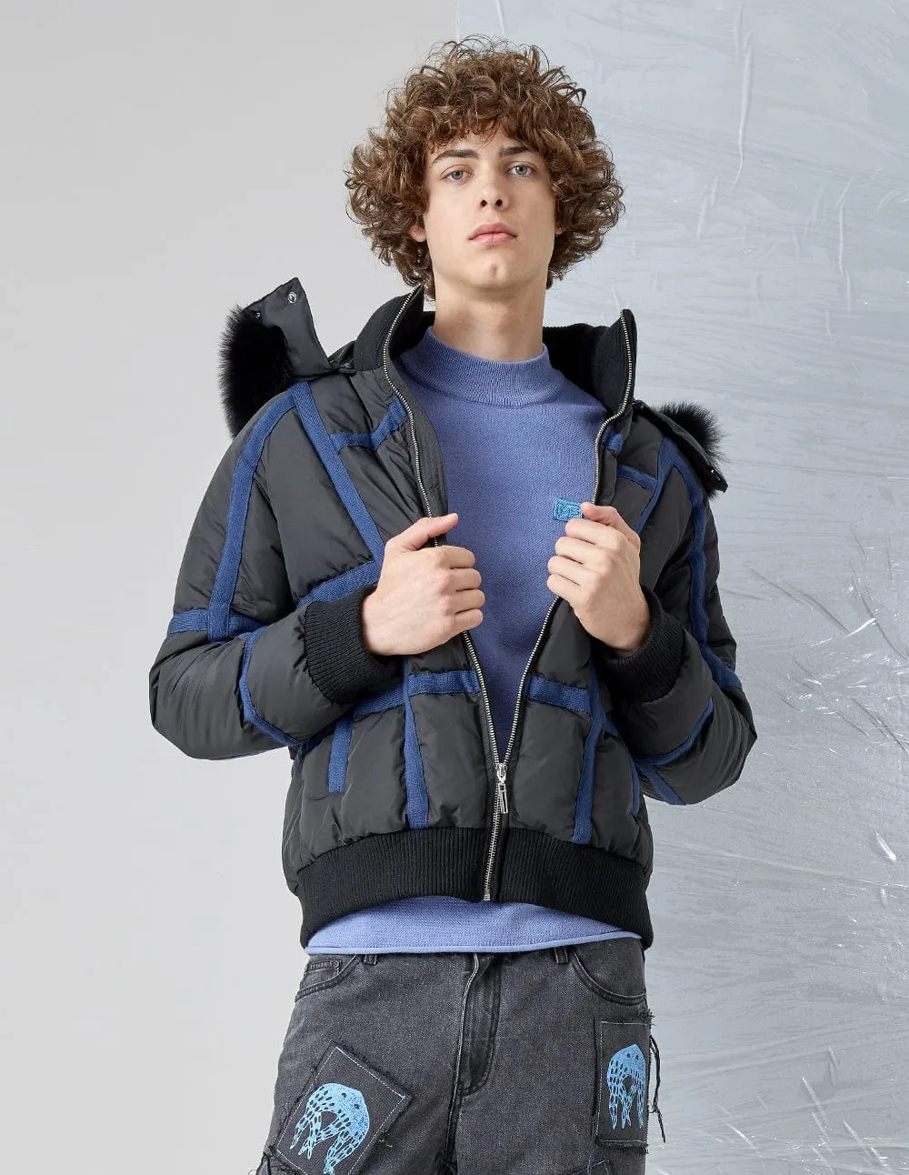Unisex Blue Down Jacket