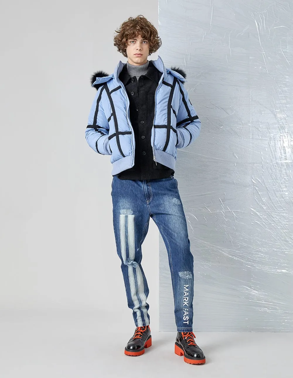Unisex Blue Down Jacket