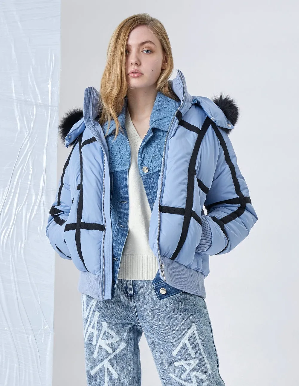 Unisex Blue Down Jacket