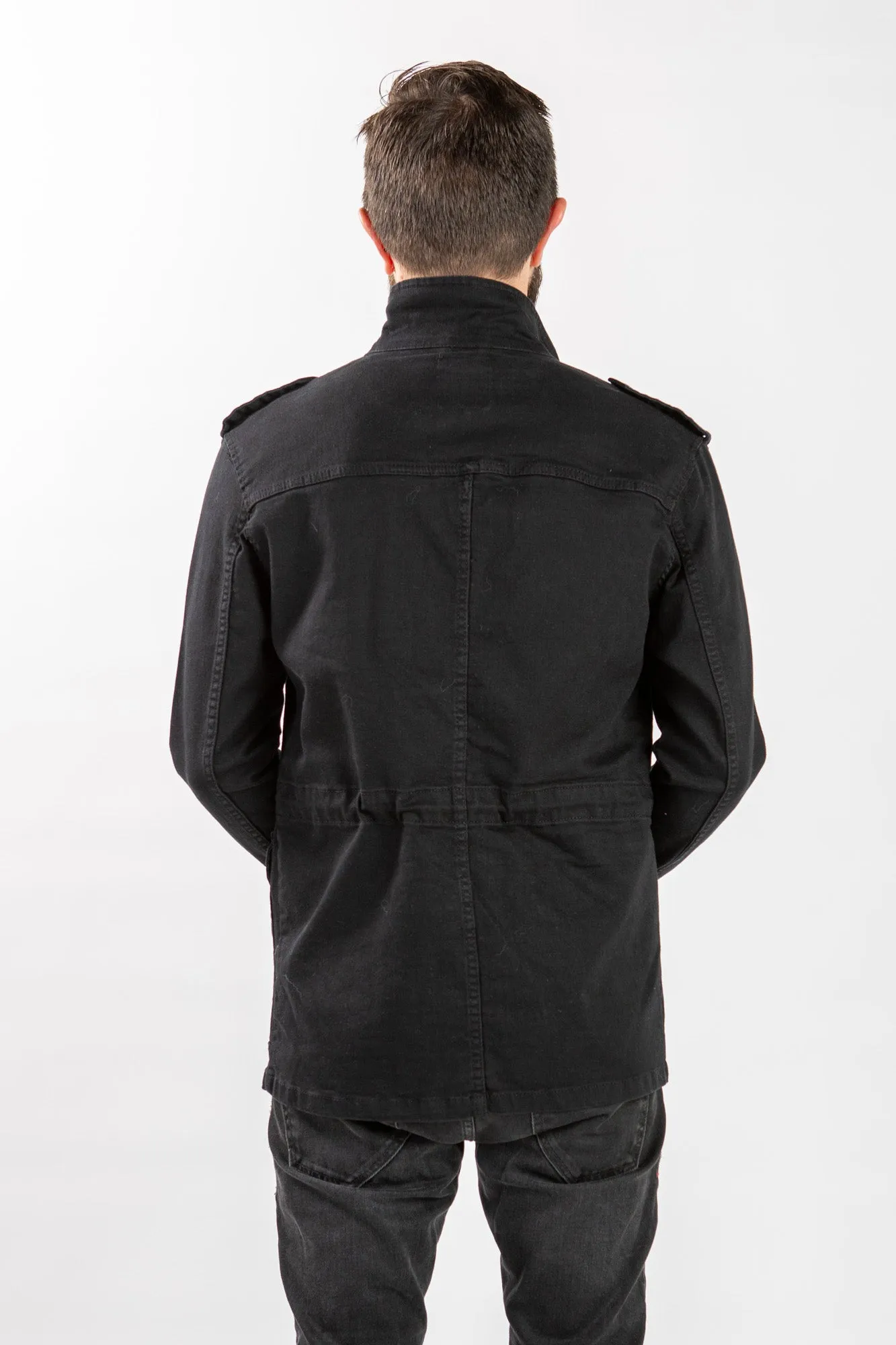 Utility Denim Jacket - Black