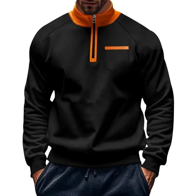 Warm Fleece Half Zipper Tactical Hoodies Stand Collar Sports Sweatshirts