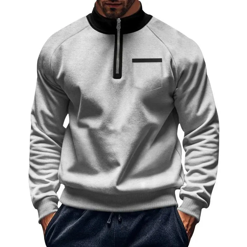Warm Fleece Half Zipper Tactical Hoodies Stand Collar Sports Sweatshirts
