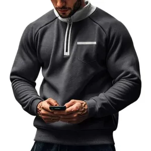Warm Fleece Half Zipper Tactical Hoodies Stand Collar Sports Sweatshirts