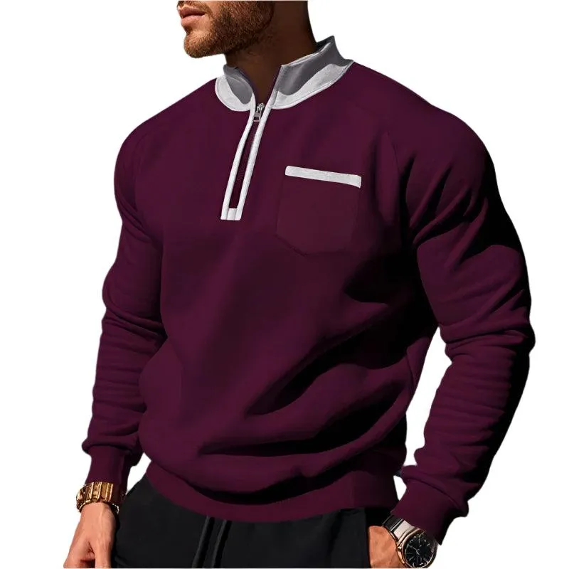 Warm Fleece Half Zipper Tactical Hoodies Stand Collar Sports Sweatshirts