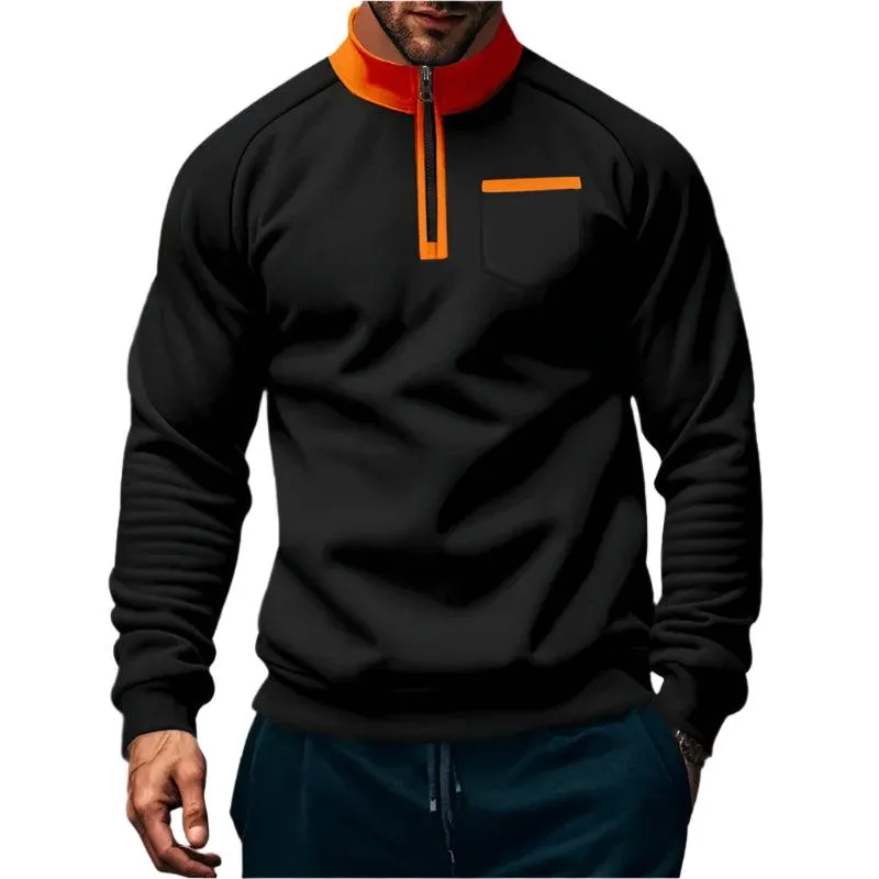 Warm Fleece Half Zipper Tactical Hoodies Stand Collar Sports Sweatshirts