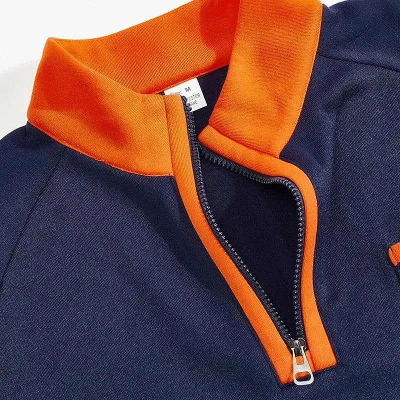 Warm Fleece Half Zipper Tactical Hoodies Stand Collar Sports Sweatshirts