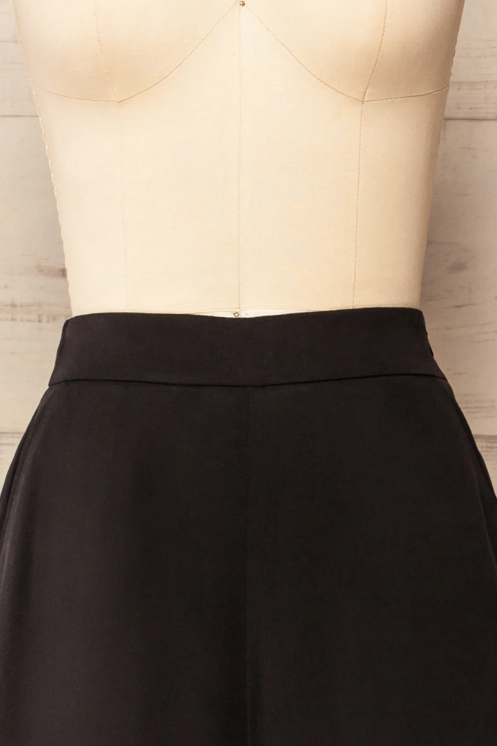 Waterville | Cropped Black Wide-Leg Pants