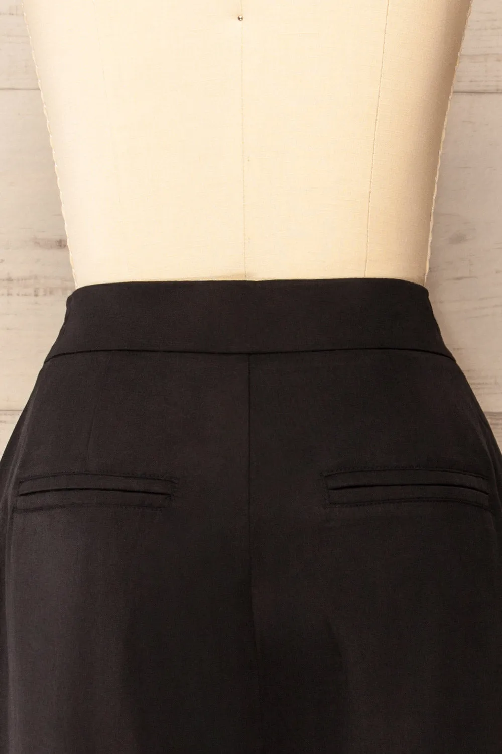 Waterville | Cropped Black Wide-Leg Pants