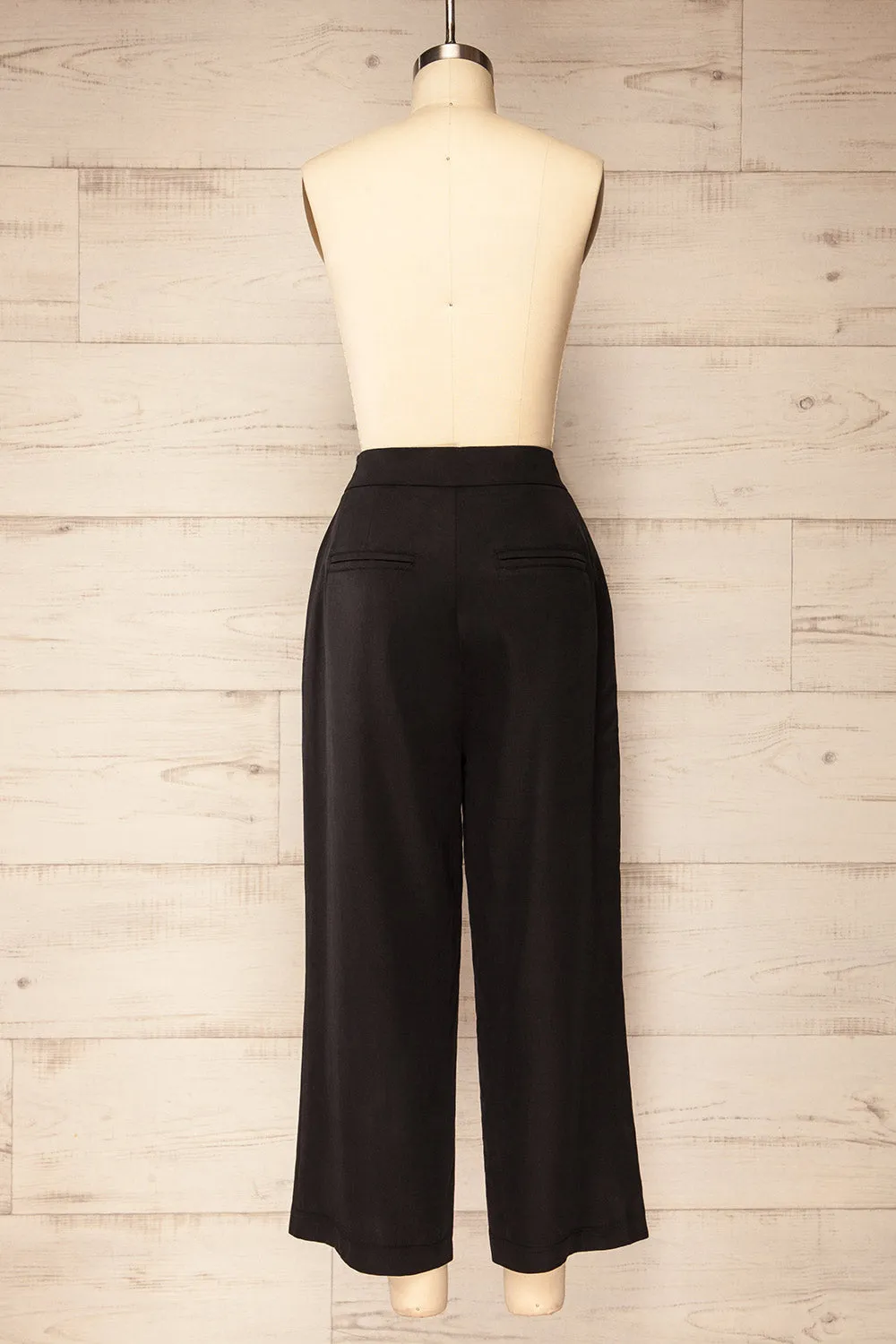 Waterville | Cropped Black Wide-Leg Pants
