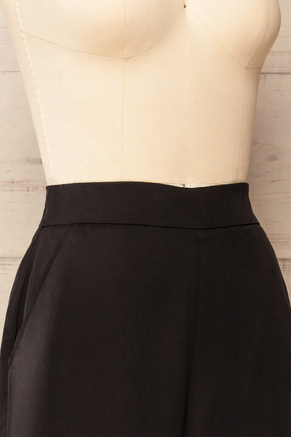 Waterville | Cropped Black Wide-Leg Pants